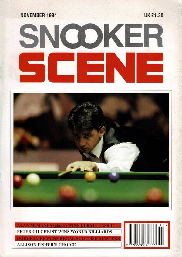 SNOOKER SCENE UK MAGAZINE November 1994 BUY VINTAGE BACK ISSUE MAGAZINES TILLEYS