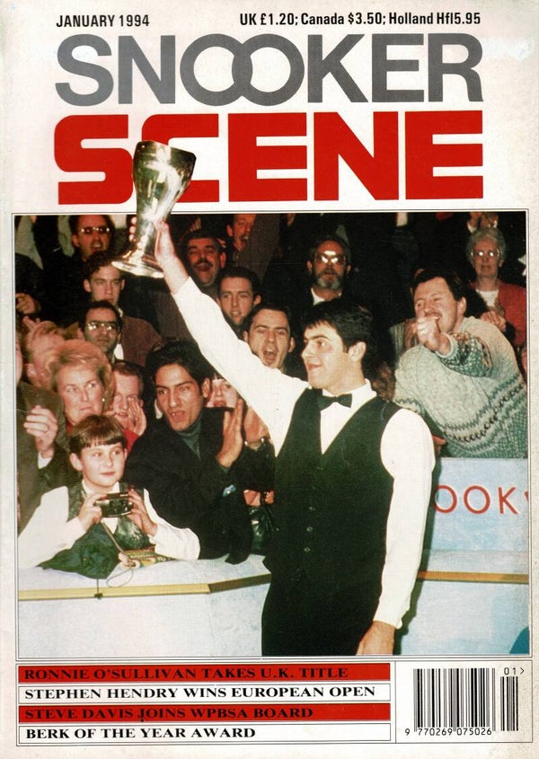 SNOOKER SCENE UK MAGAZINE January 1994 BUY VINTAGE BACK ISSUE MAGAZINES TILLEYS