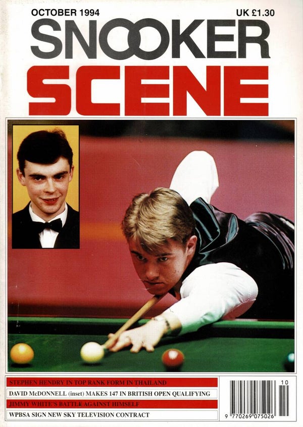 SNOOKER SCENE UK MAGAZINE October 1994 BUY VINTAGE BACK ISSUE MAGAZINES TILLEYS