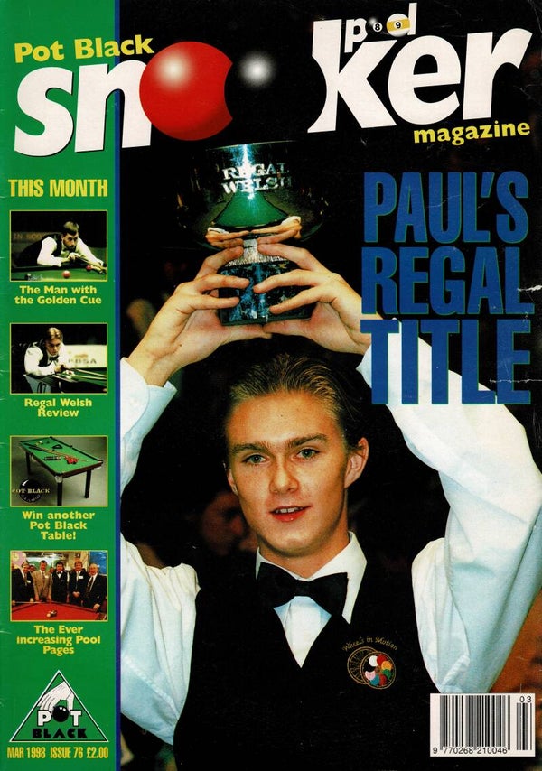 POT BLACK  UK SNOOKER MAGAZINE March 1998 BUY VINTAGE BACK ISSUE MAGAZINES TILLEYS