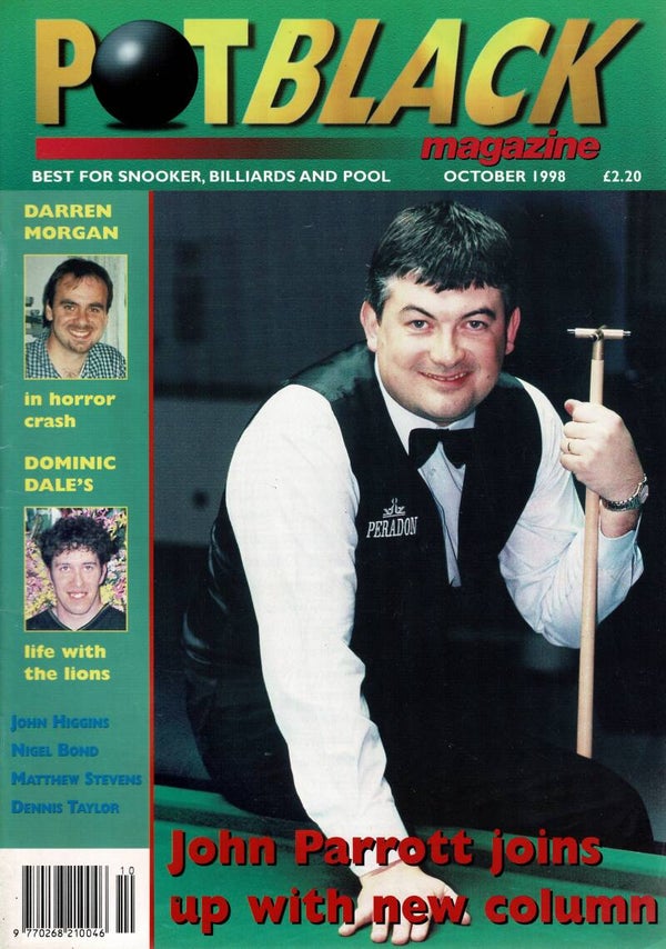 POT BLACK  UK SNOOKER MAGAZINE October 1998 BUY VINTAGE BACK ISSUE MAGAZINES TILLEYS