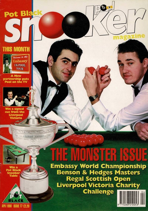 POT BLACK  UK SNOOKER MAGAZINE April 1998 BUY VINTAGE BACK ISSUE MAGAZINES TILLEYS