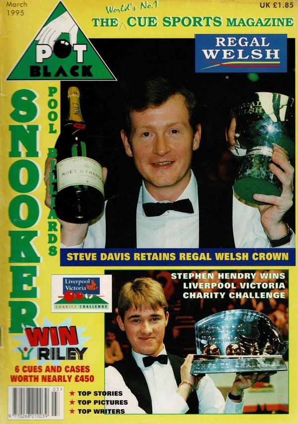 POT BLACK  UK SNOOKER MAGAZINE March 1995 BUY VINTAGE BACK ISSUE MAGAZINES TILLEYS