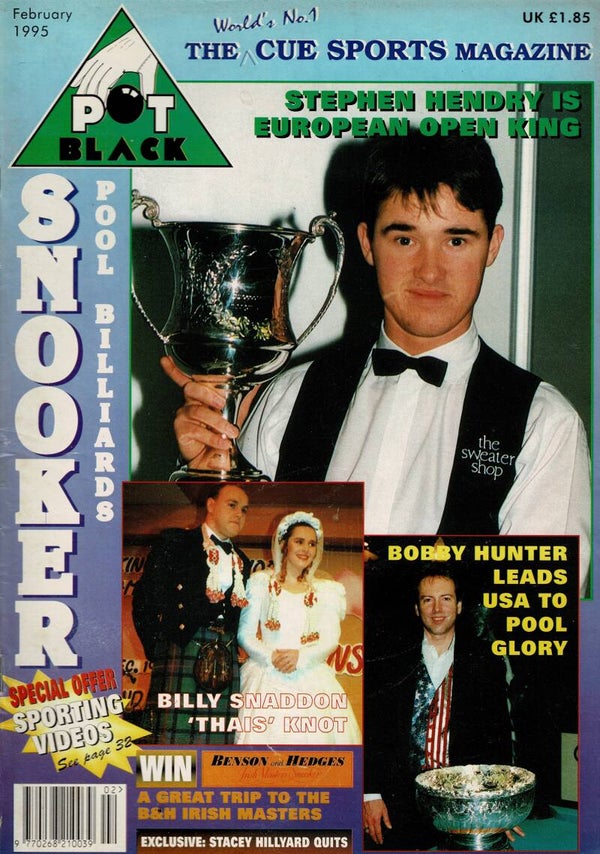 POT BLACK  UK SNOOKER MAGAZINE February 1995 BUY VINTAGE BACK ISSUE MAGAZINES TILLEYS