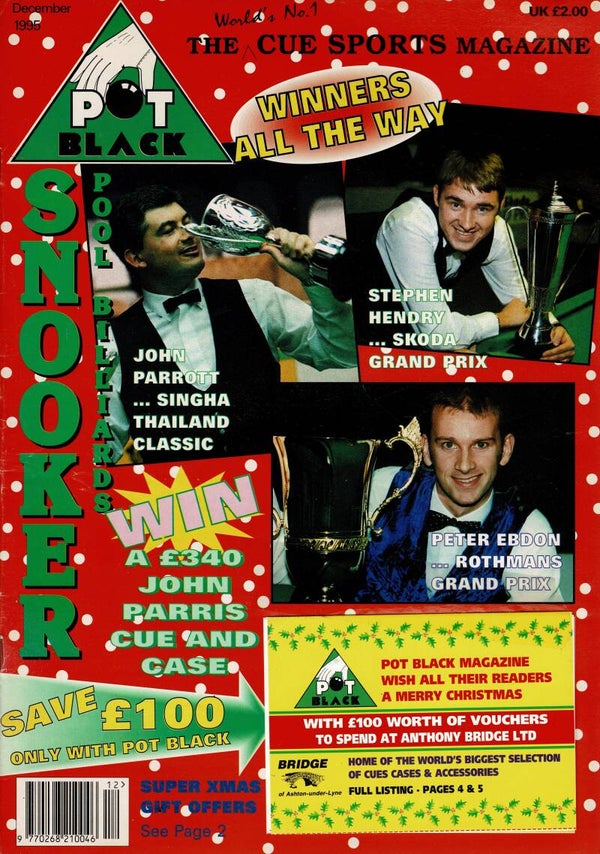POT BLACK  UK SNOOKER MAGAZINE December 1995 BUY VINTAGE BACK ISSUE MAGAZINES TILLEYS