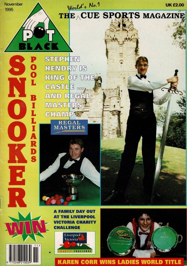 POT BLACK  UK SNOOKER MAGAZINE November 1995 BUY VINTAGE BACK ISSUE MAGAZINES TILLEYS