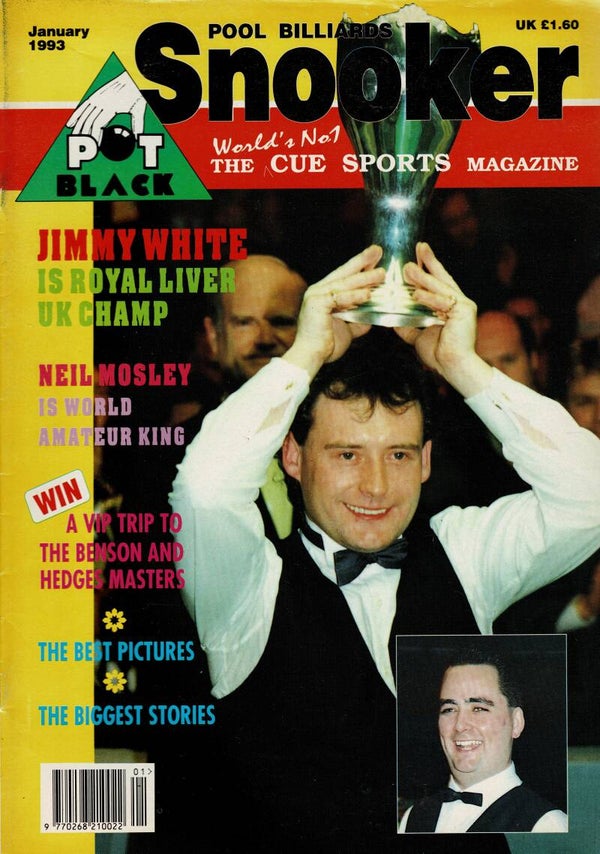 POT BLACK  UK SNOOKER MAGAZINE January 1993 BUY VINTAGE BACK ISSUE MAGAZINES TILLEYS