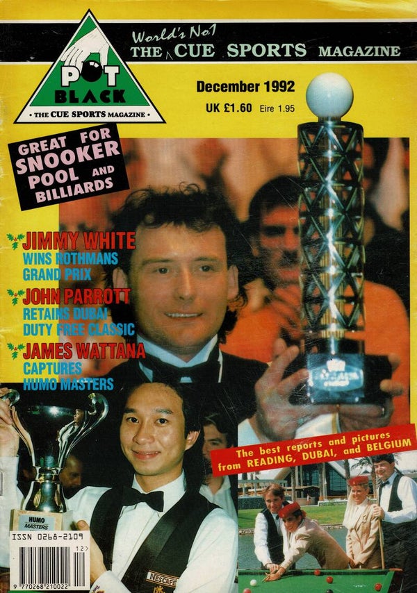 POT BLACK  UK SNOOKER MAGAZINE December 1992 BUY VINTAGE BACK ISSUE MAGAZINES TILLEYS