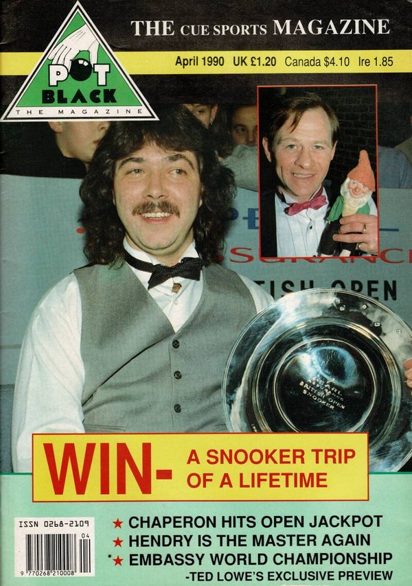 POT BLACK  UK SNOOKER MAGAZINE April 1990 BUY VINTAGE BACK ISSUE MAGAZINES TILLEYS