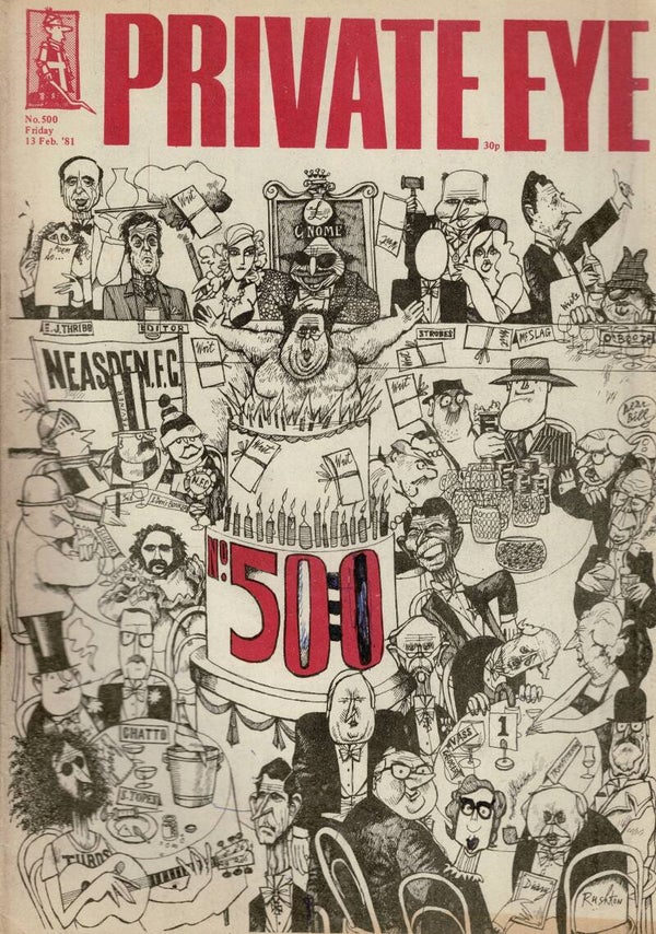 PRIVATE EYE UK MAGAZINE NO NO 500 13TH February 1981 BUY VINTAGE BACK ISSUE MAGAZINES TILLEYS