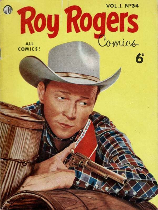 ROY ROGERS UK COMIC VOL 1 NO 34 1950 ' S  . BUY VINTAGE BACK ISSUE COMICS TILLEYS
