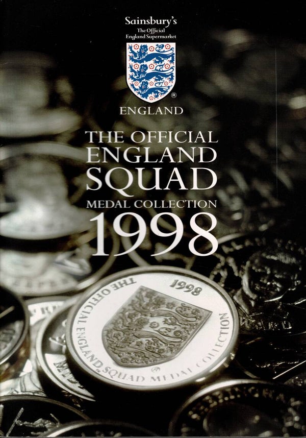 ENGLAND OFFICIAL FOOTBALL SQUAD MEDAL COLLECTION 1998 BUY VINTAGE FOOTBALL MEMORABILIA  TILLEYS