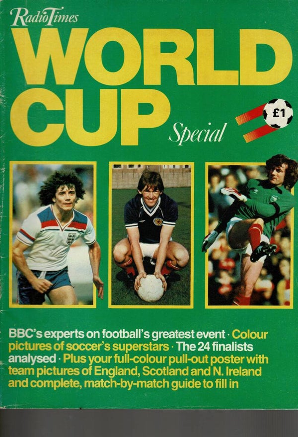 RADIO TIMES WORLD CUP SPECIAL UK FOOTBALL MAGAZINE  1982 BUY VINTAGE BACK ISSUE MAGAZINES TILLEYS
