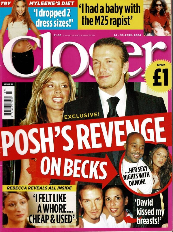 CLOSER UK LIFESTYLE  MAGAZINE NO 81 24TH - 30TH April  2004 BUY VINTAGE BACK ISSUE MAGAZINES TILLEYS