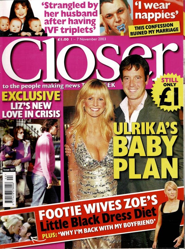 CLOSER UK LIFESTYLE  MAGAZINE NO 57 1ST - 7TH November  2003 BUY VINTAGE BACK ISSUE MAGAZINES TILLEYS