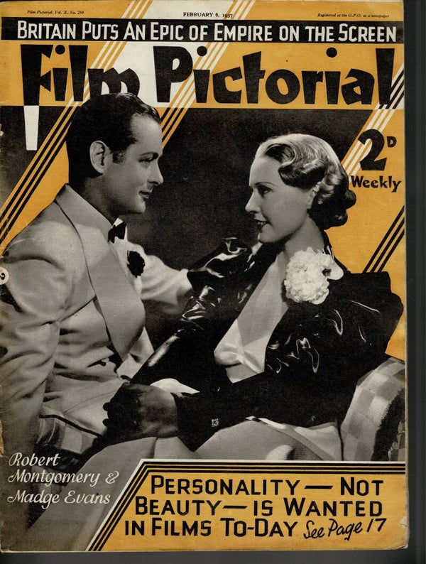 FILM PICTORIAL UK MAGAZINE February 6TH 1937 BUY VINTAGE BACK ISSUE MAGAZINES TILLEYS
