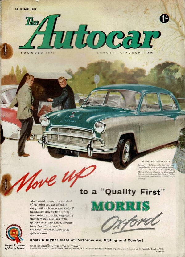 AUTOCAR UK MOTORING MAGAZINE 14TH JUNE 1957  VINTAGE BACK ISSUE MAGAZINES TILLEYS
