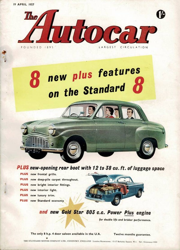 AUTOCAR UK MOTORING MAGAZINE 19TH APRIL 1957  VINTAGE BACK ISSUE MAGAZINES TILLEYS
