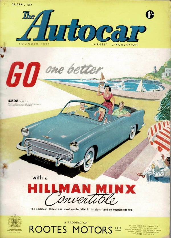 AUTOCAR UK MOTORING MAGAZINE 26TH APRIL 1957  VINTAGE BACK ISSUE MAGAZINES TILLEYS