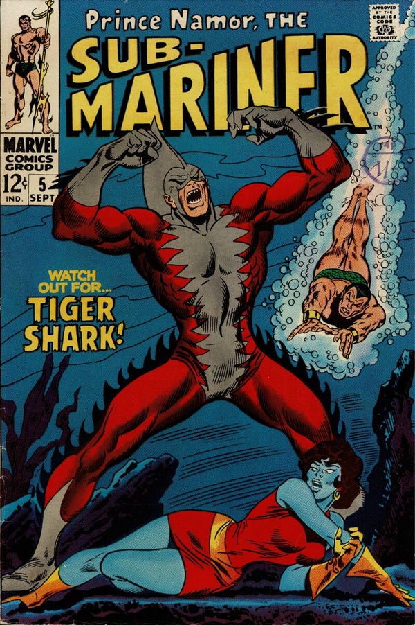 MARVEL US COMIC  SUB - MARINER NO 5 SEPTEMBER 1968 BUY VINTAGE COMICS FROM TILLEYS
