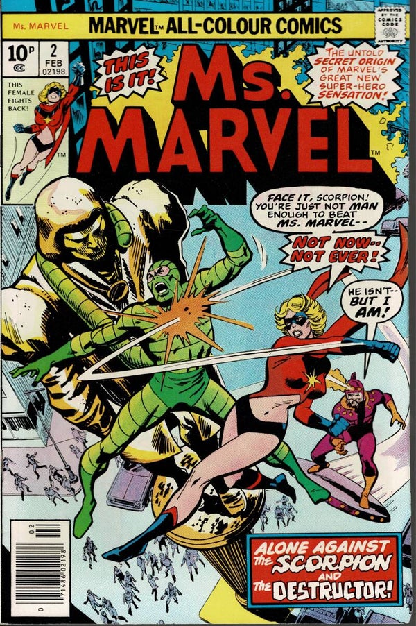 MARVEL US COMIC  MS MARVEL NO 2 FEBRUARY 1976 BUY VINTAGE COMICS FROM TILLEYS