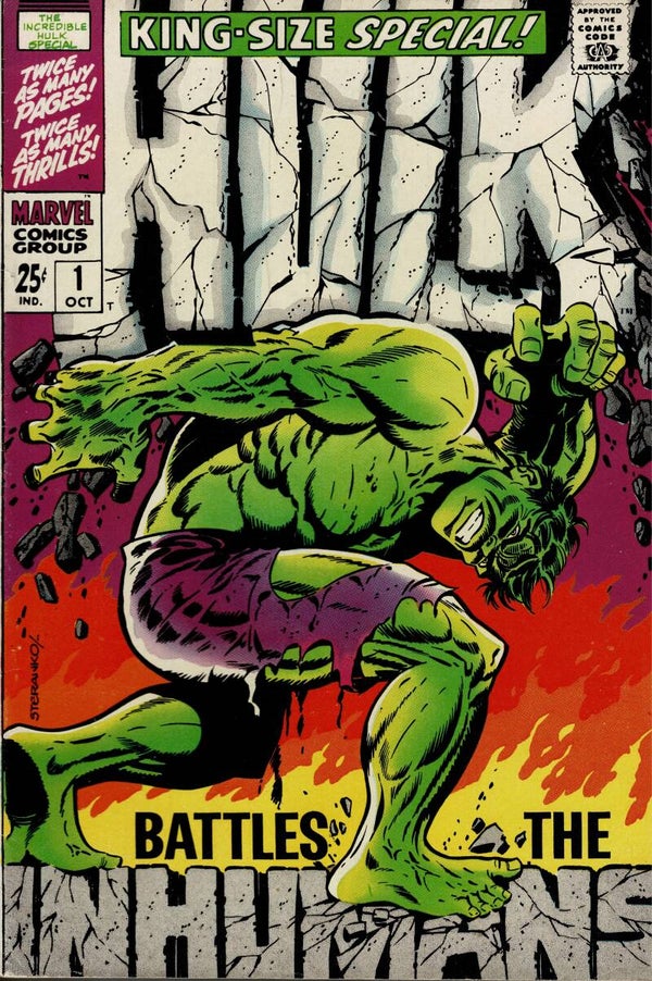 MARVEL US COMIC  INCREDIBLE HULK  NO 1 KING SIZE SPECIAL 1968 BUY VINTAGE COMICS FROM TILLEYS