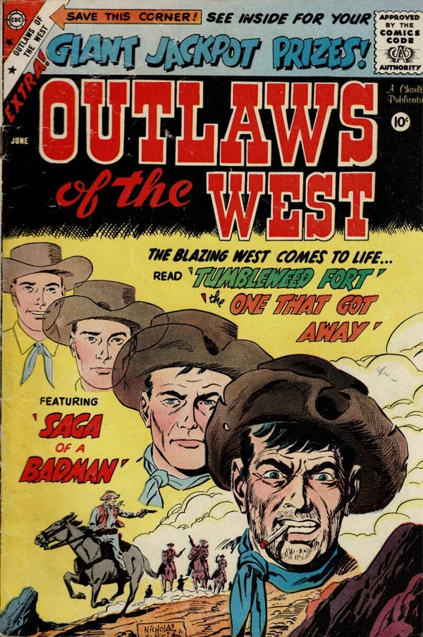 CHARLTON COMICS US COMIC  OUTLAWS OF THE WEST VOL 2 NO 20 JUNE 1959 BUY VINTAGE COMICS FROM TILLEYS TILLEYS