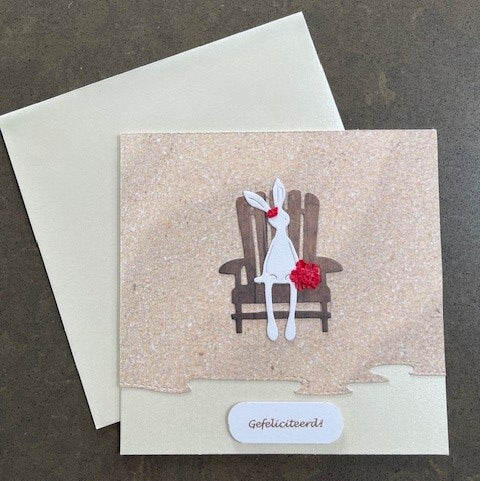 Kaart Gefeliciteerd Haasje met envelop