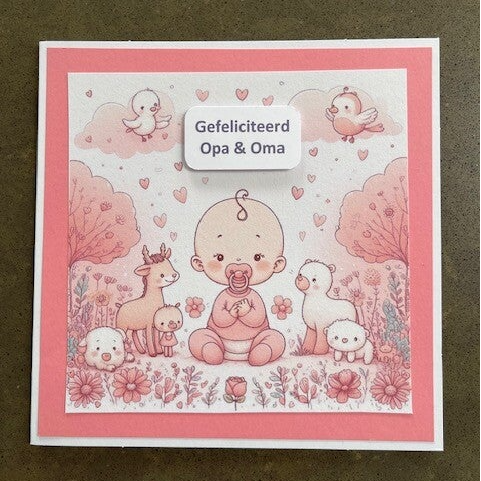 Kaart Opa & Oma gefeliciteerd met envelop