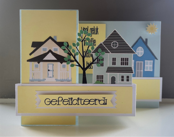 Verhuiskaart met draaiend zonnetje
