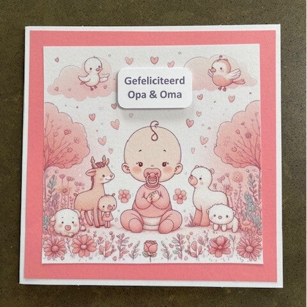 Kaart Opa & Oma gefeliciteerd met envelop