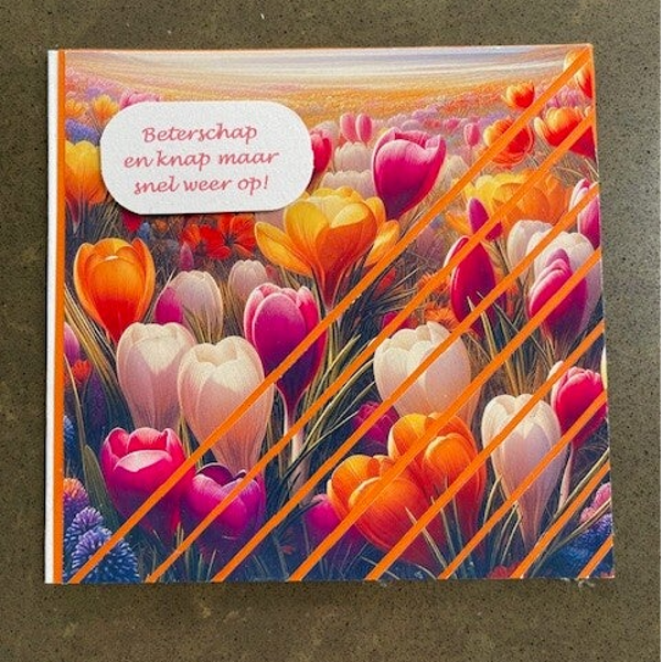 Kaart Beterschap Tulp met envelop