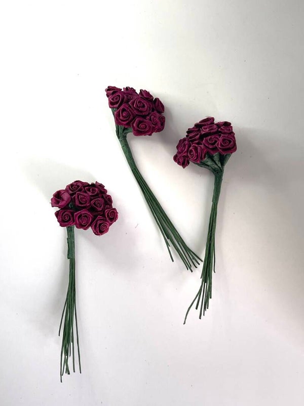 Knutselzakje Roosjes Mini Stekers Donker Roze 3 stuks