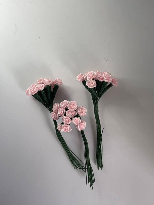 Knutselzakje Roosjes Mini Stekers Roze 3 stuks