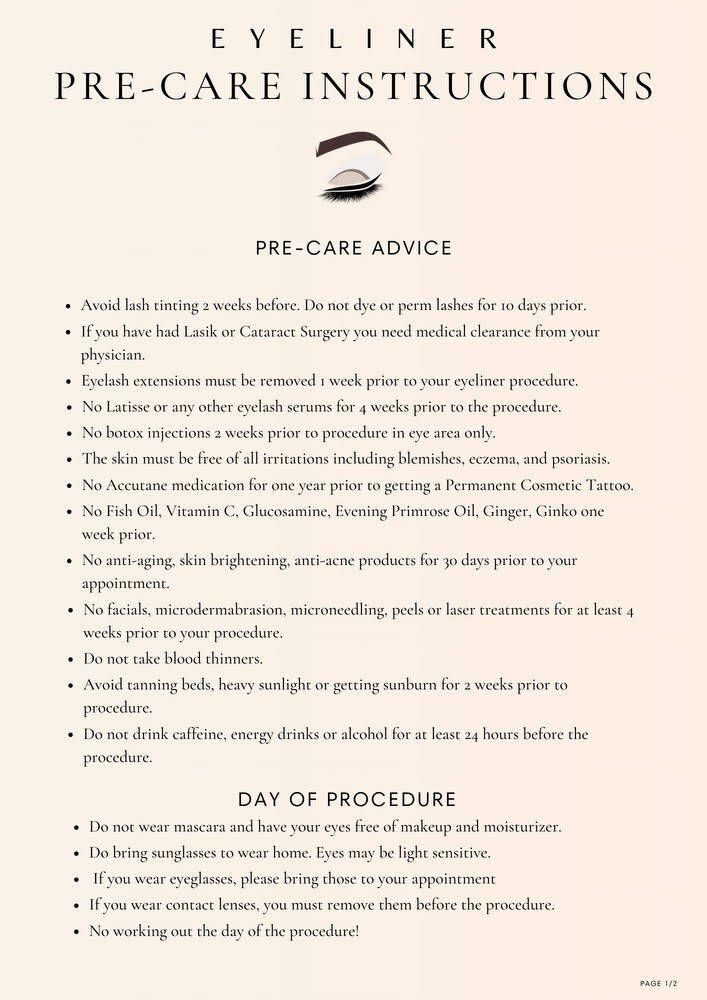 Pre Care Instructions