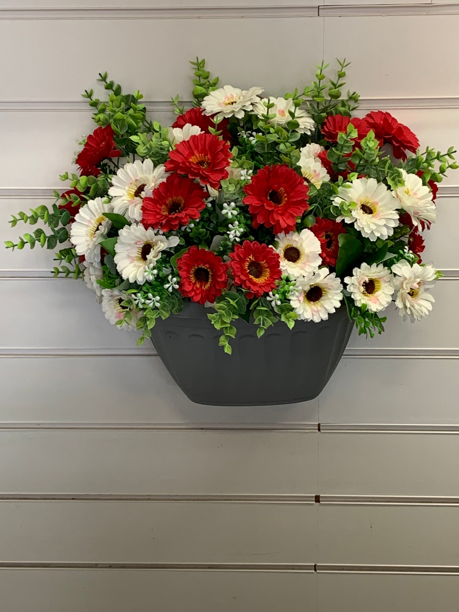 Gerbera and eucalyptus