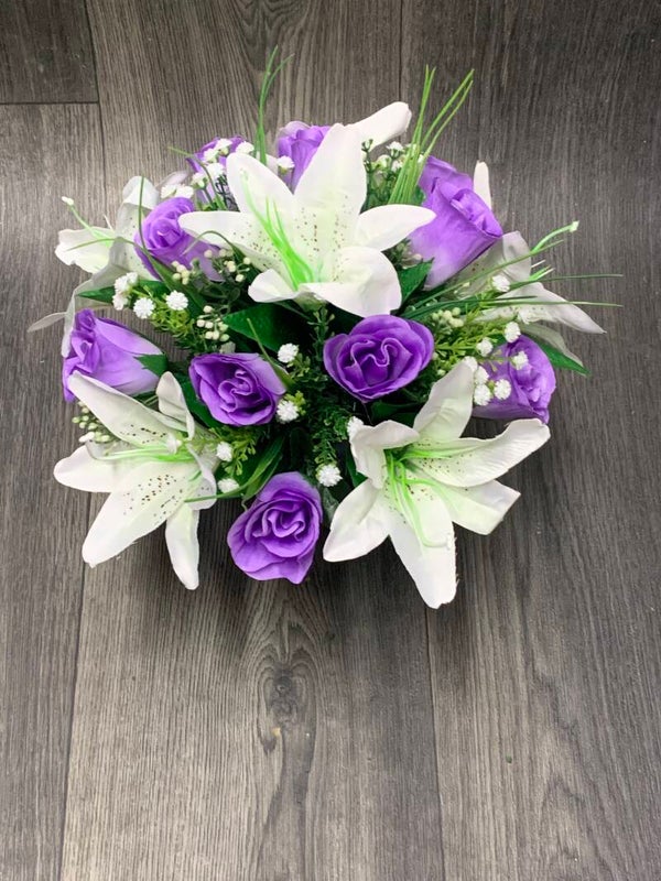 Lilac rose and ivory lily