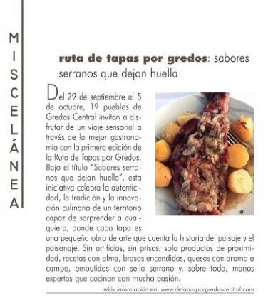 Expocultur - Ruta de tapas por Gredos: sabores serranos que dejan huella