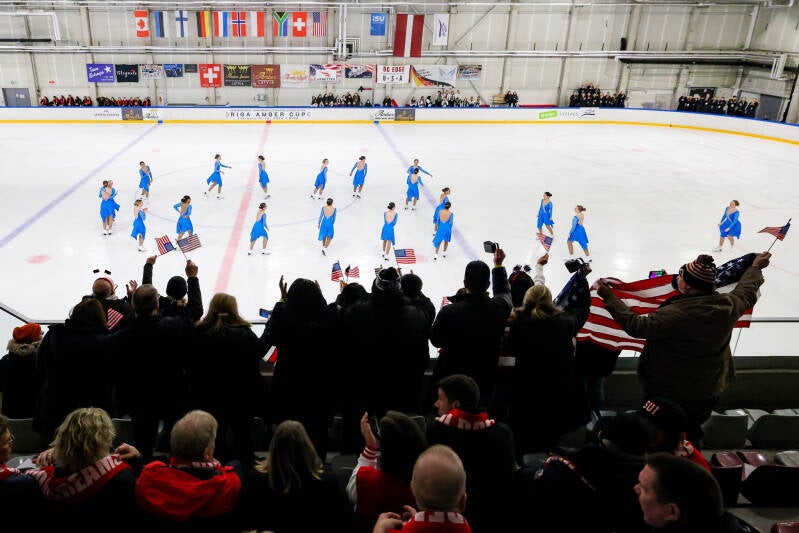 Fans during Riga Amber Cup 2026. Captured by Roberts Voskans.