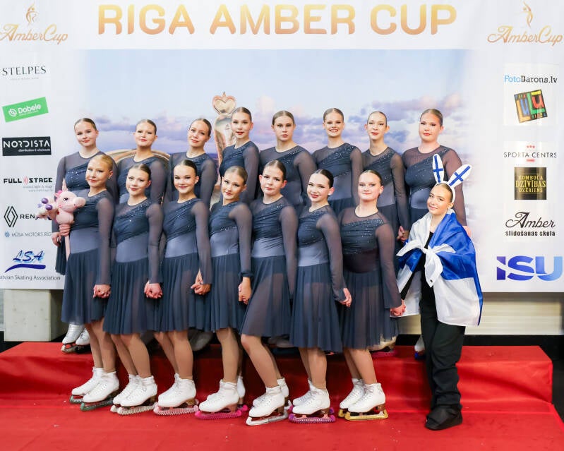 Team Estreija Junior; Finland; Short Program; Kiss&amp;Cry; Synchronized Skating; Roberts Voskans; Riga Amber Cup 2026;