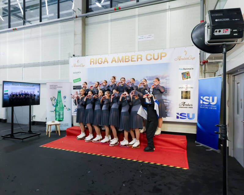 Team Estreija Junior; Finland; Short Program; Kiss&amp;Cry; Synchronized Skating; Roberts Voskans; Riga Amber Cup 2026;