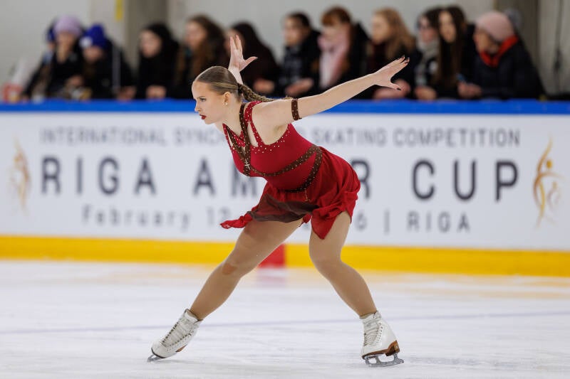 Team Estreija Junior; Finland; ISU Junior; Free Skating. Photo by Jaime Fernández del Río; Riga Amber Cup 2026
