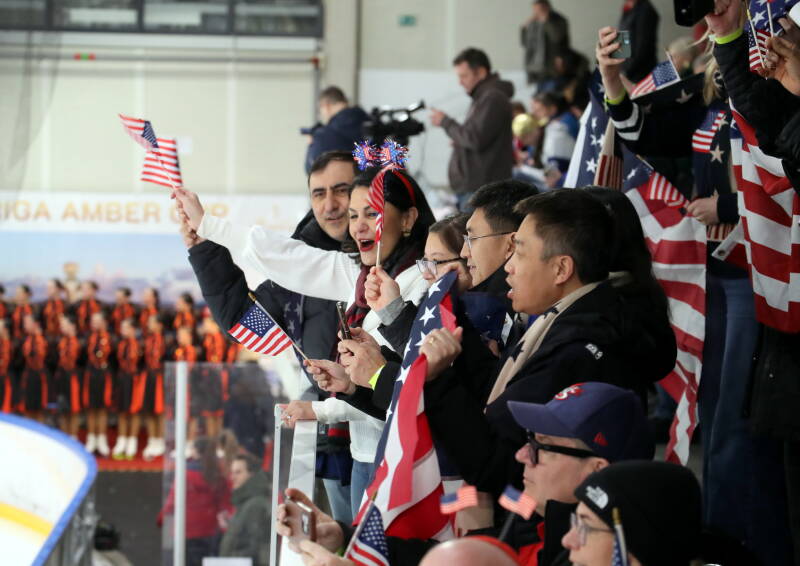 Fans during Riga Amber Cup 2026.  Captured by Mārtiņš Aiše