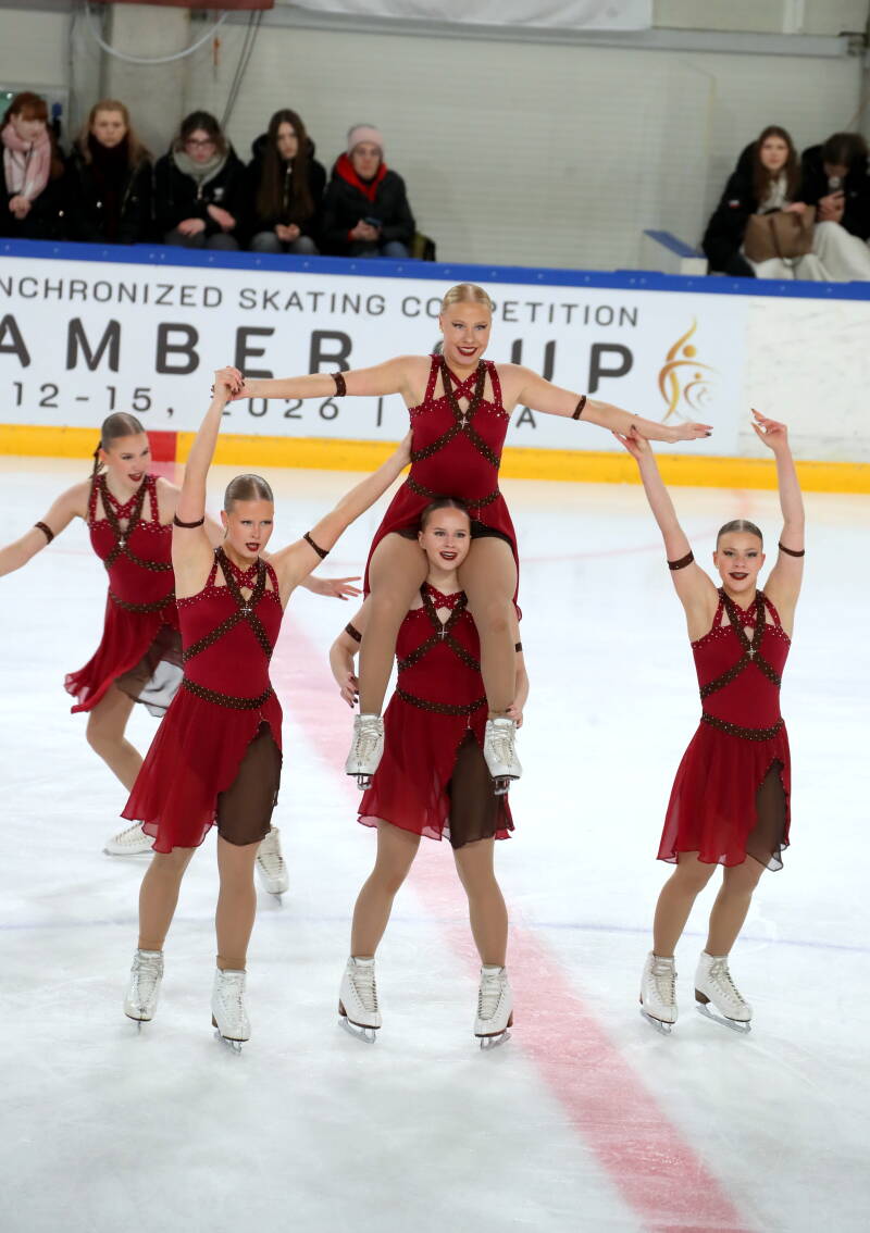 Team Estreija Junior; Finland; ISU Junior; Free Skating. Photo by Mārtiņš Aiše; Riga Amber Cup 2026