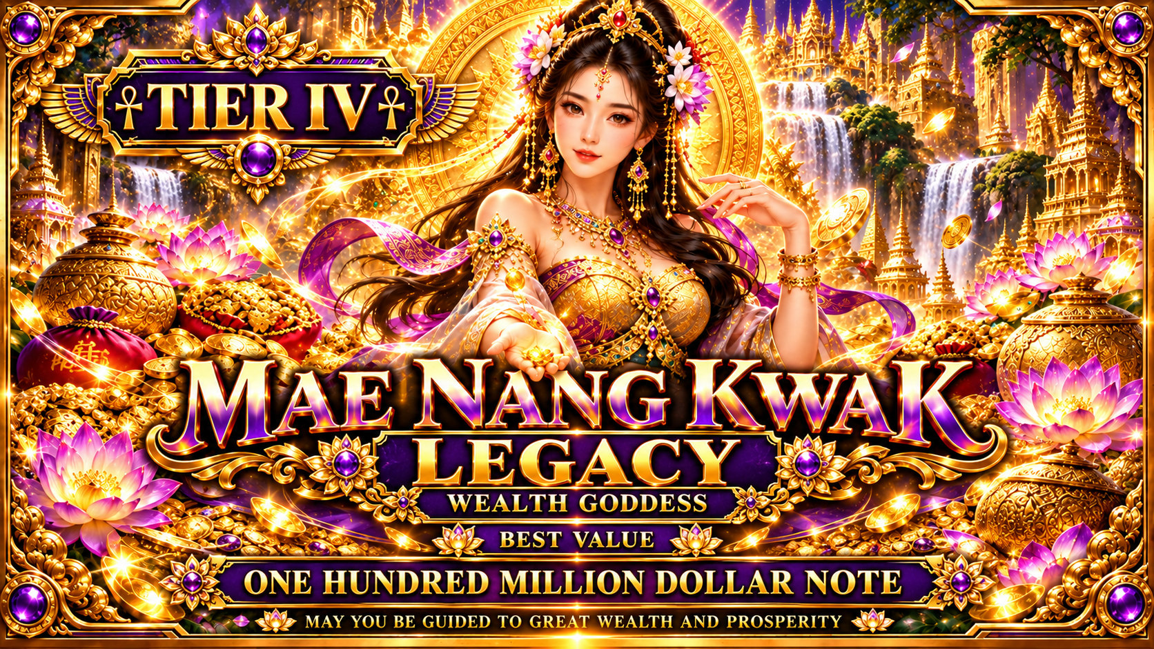 Wealth Goddess - Mae Nang Kwak: 144 Notes (per pack)