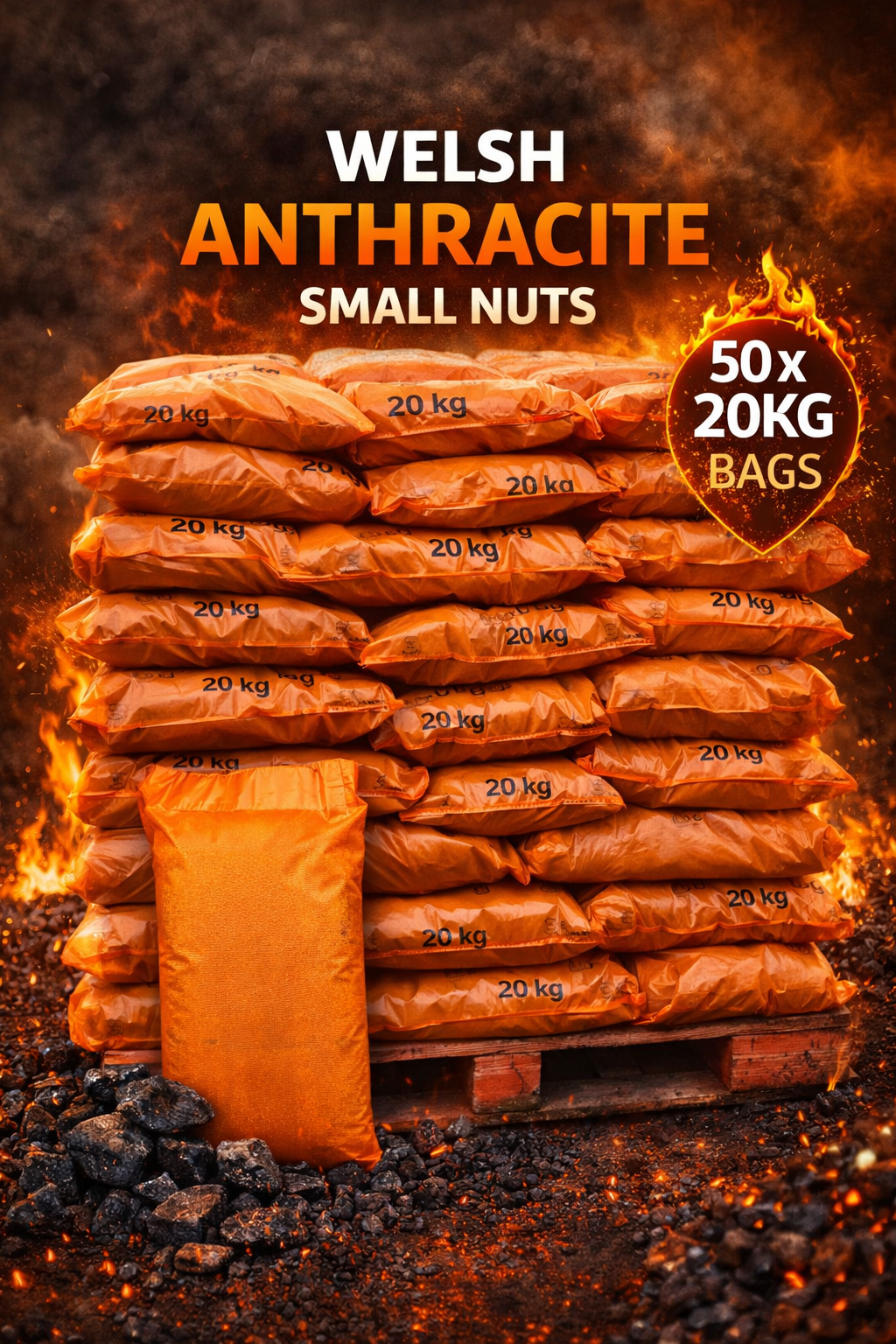Full Pallet Welsh Anthracite Small Nuts - Very High Quality Fuel