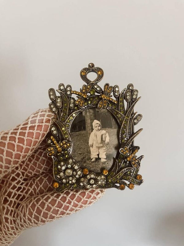 Petit cadre photo – Style Art nouveau aux libellules et quenouilles