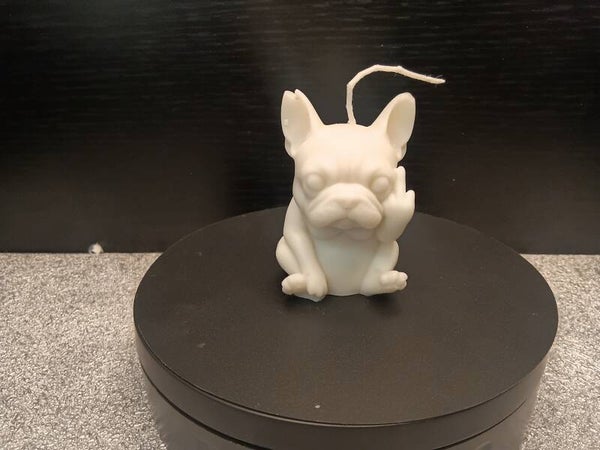 Kerze Bulldogge mit Mittelfinger