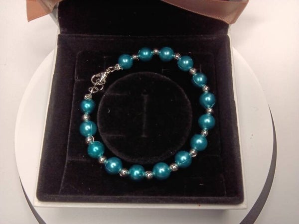 Armband Petrol Silber