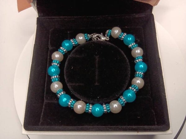 Armband Silber Petrol